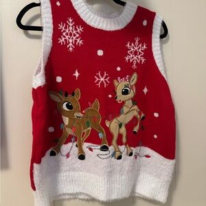 Charming Red Reindeer Sweater Vest